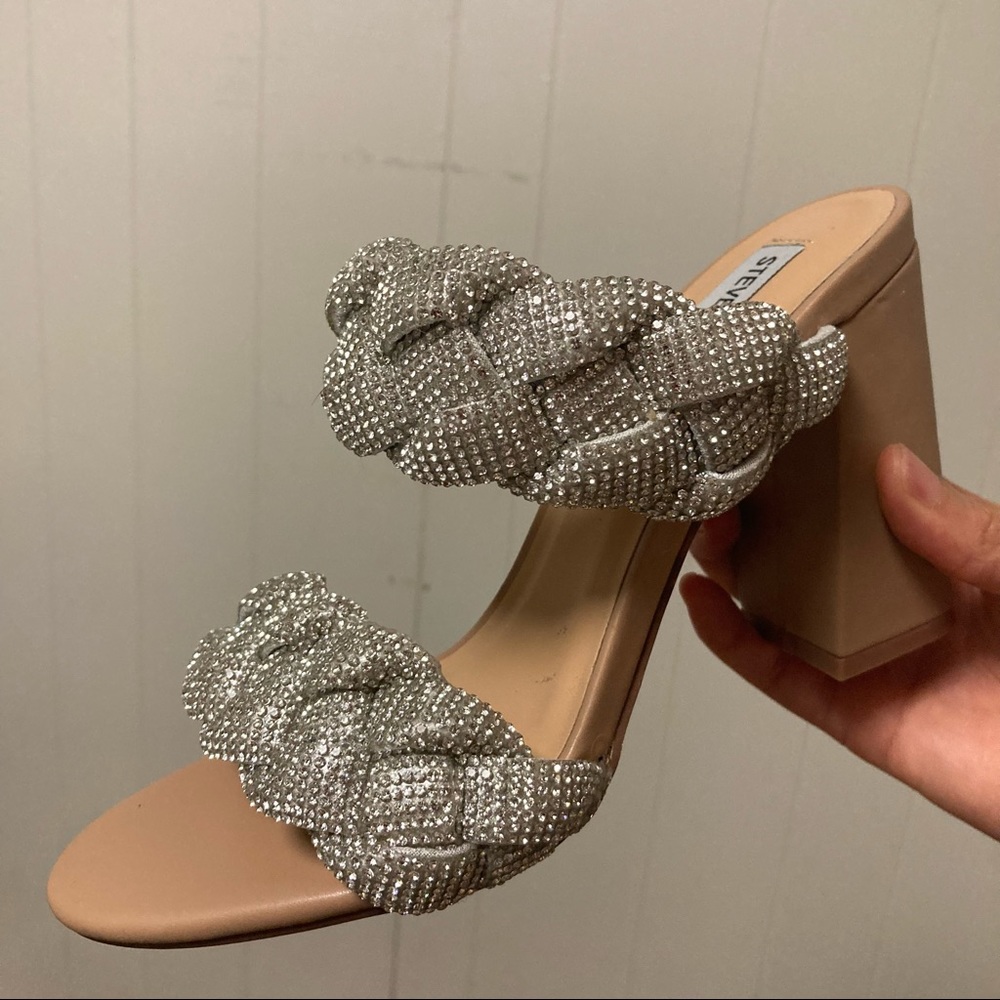 Steve Madden Rhinestone Braided Block Sandals - Picture 13 of 15